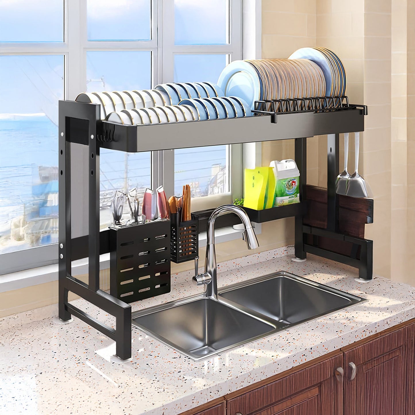 Over Sink Dish Drying Rack – Adjustable, Expandable, and Rust-Resistant Dish Drainer