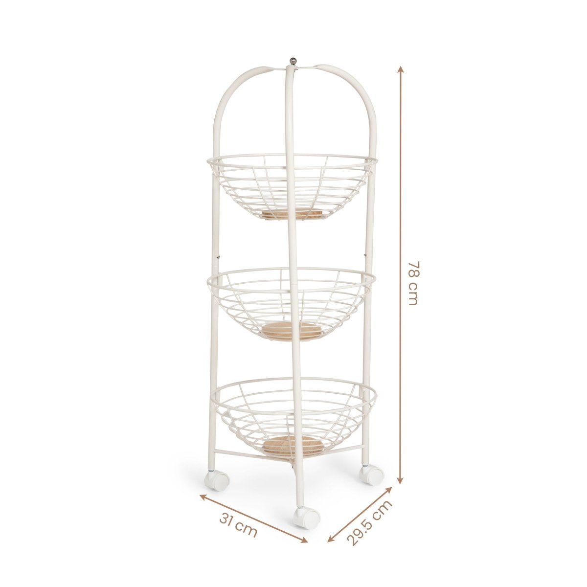 3 - Layer Kitchen Trolley with Wooden Accents - RUBHUB