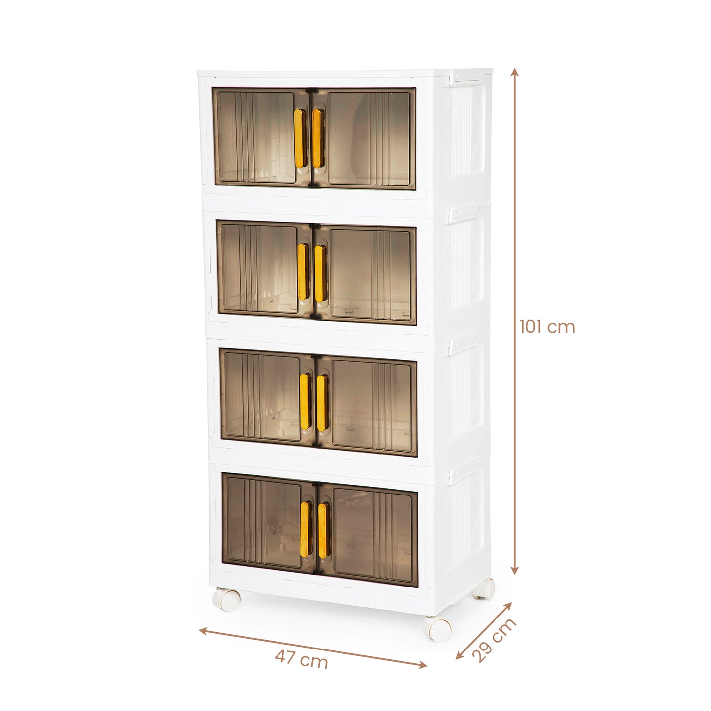 Foldable Wardrobe Stoarge Box– 4 Layer Home Storage and Clothes Organization Solution with Stackable, Collapsible Design, Wheels for Versatile Use in Dorms, Bedrooms, Kitchen, Living