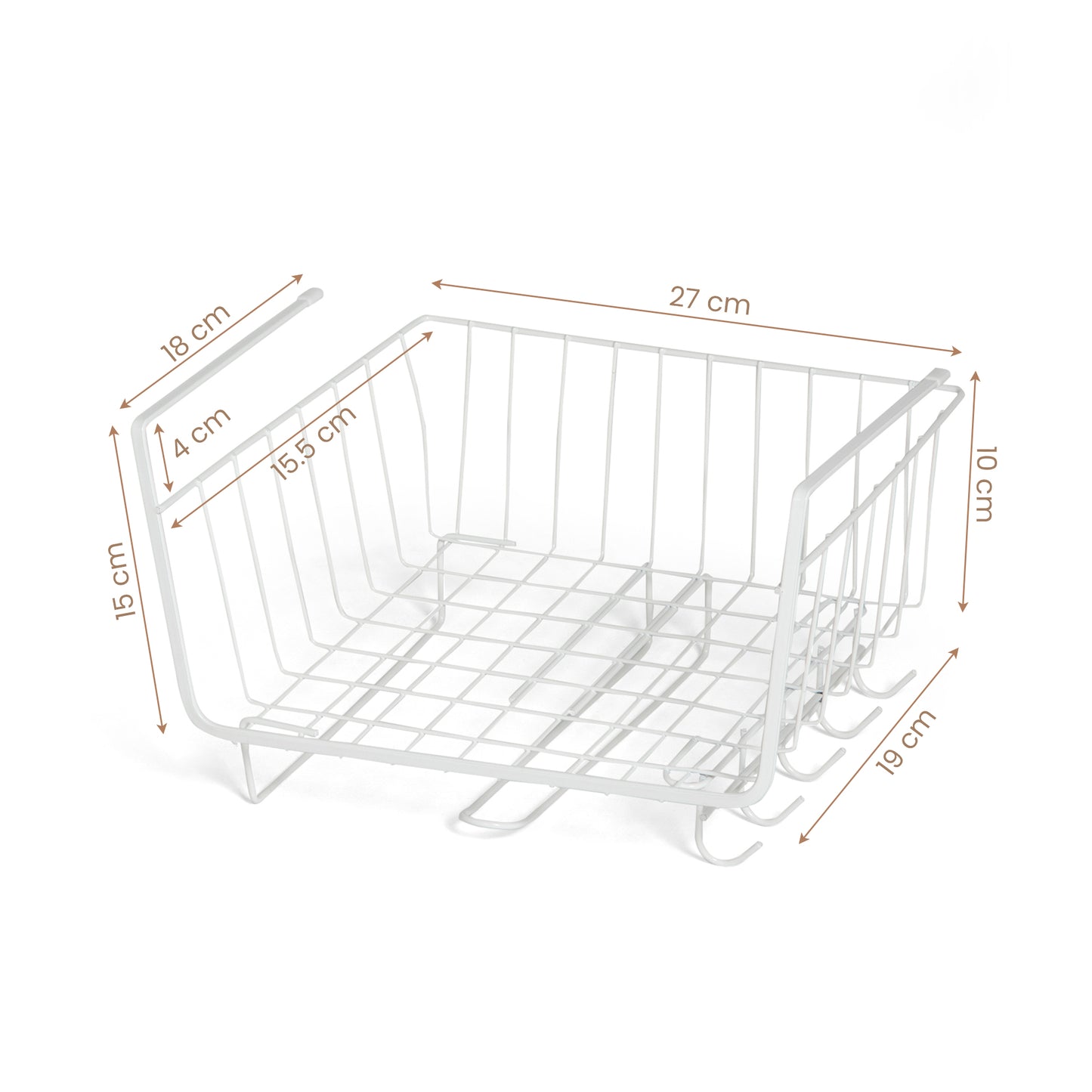 Kitchen shelving cabinet under hanging basket, wardrobe storage rack sundries kitchenware utensils pot lids storage hanging basket organizer rack with hooks
