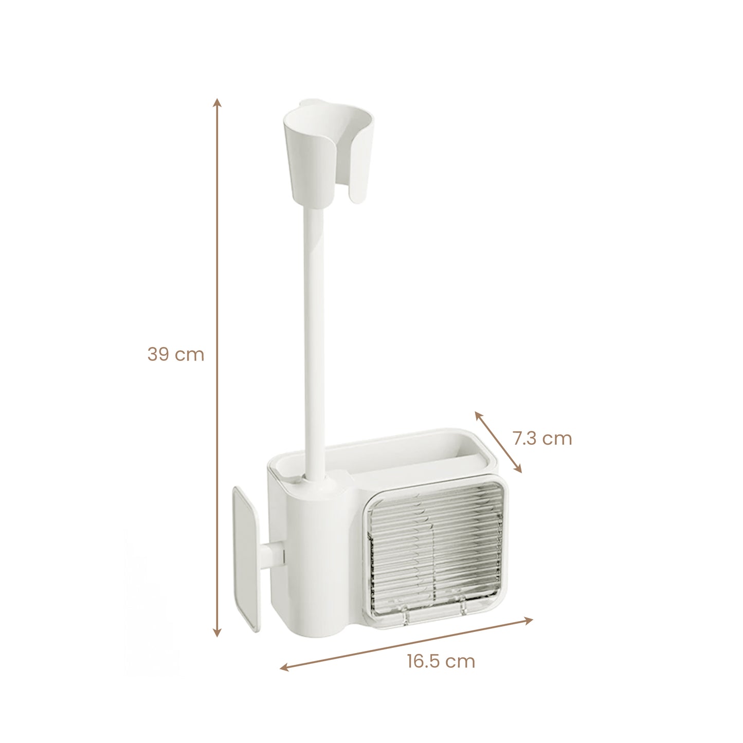 Hands Free Wall Mounted Hair Dryer Stand Holder, Drill Free, 360 Rotation Hair Dryer Stand