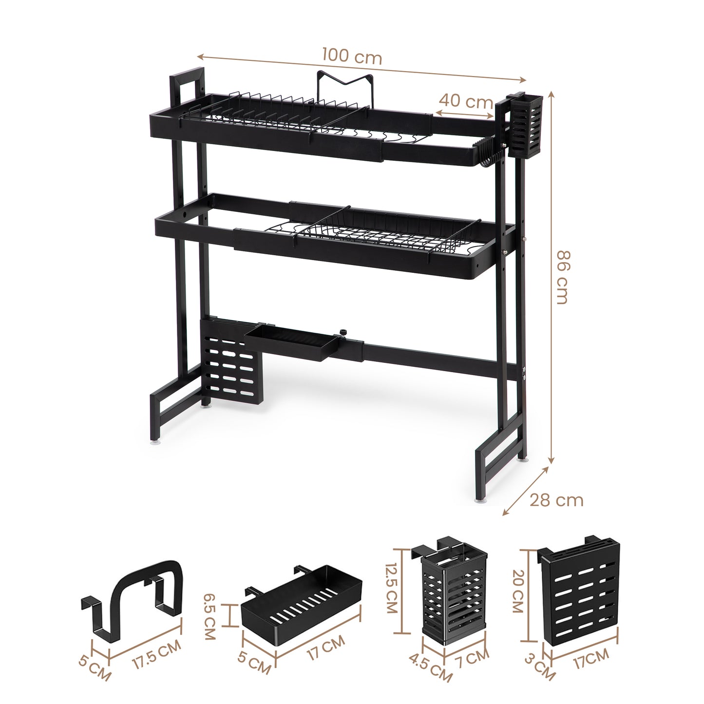 Over Sink Dish Drying Rack, 2-Tier