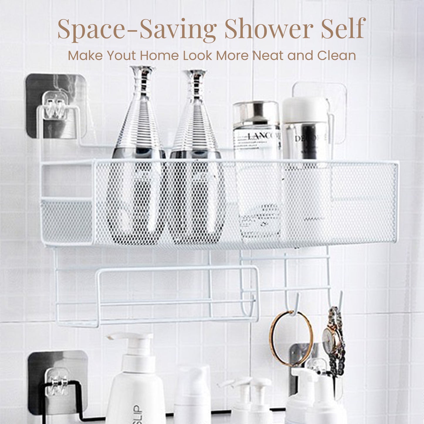 Shelf Wall-Mounted Rack – Space-Saving Toiletry Organizer