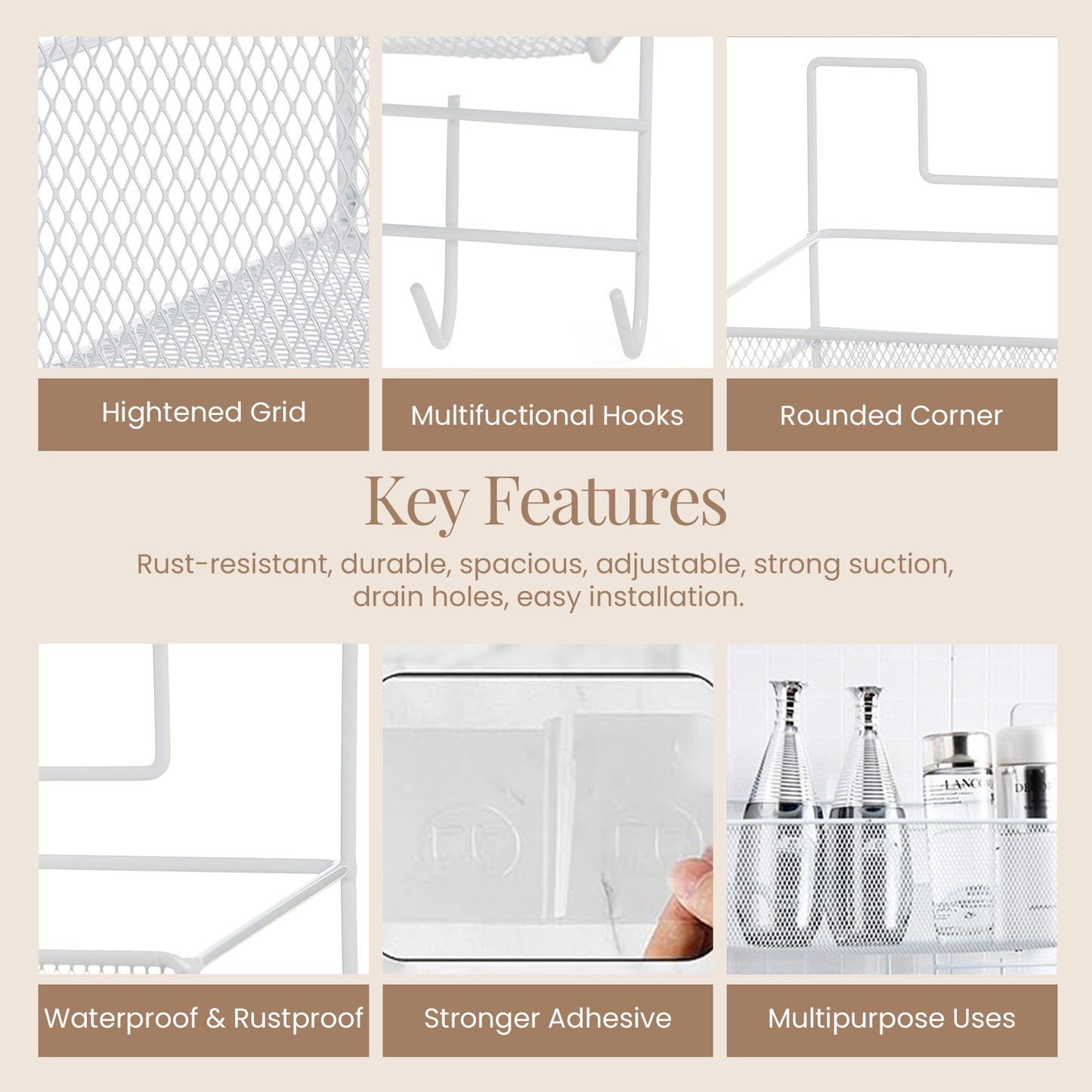 Shelf Wall-Mounted Rack – Space-Saving Toiletry Organizer