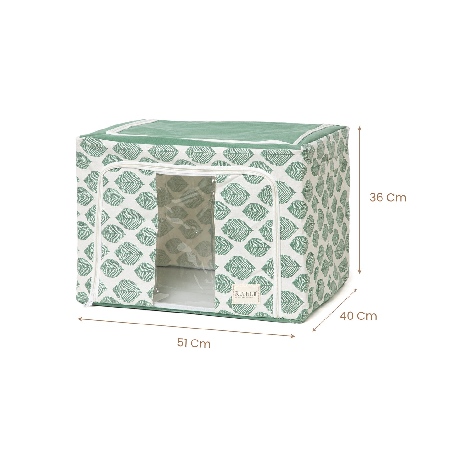 Stackable Green Leaf Cloth Storage Box for Functional Organizer