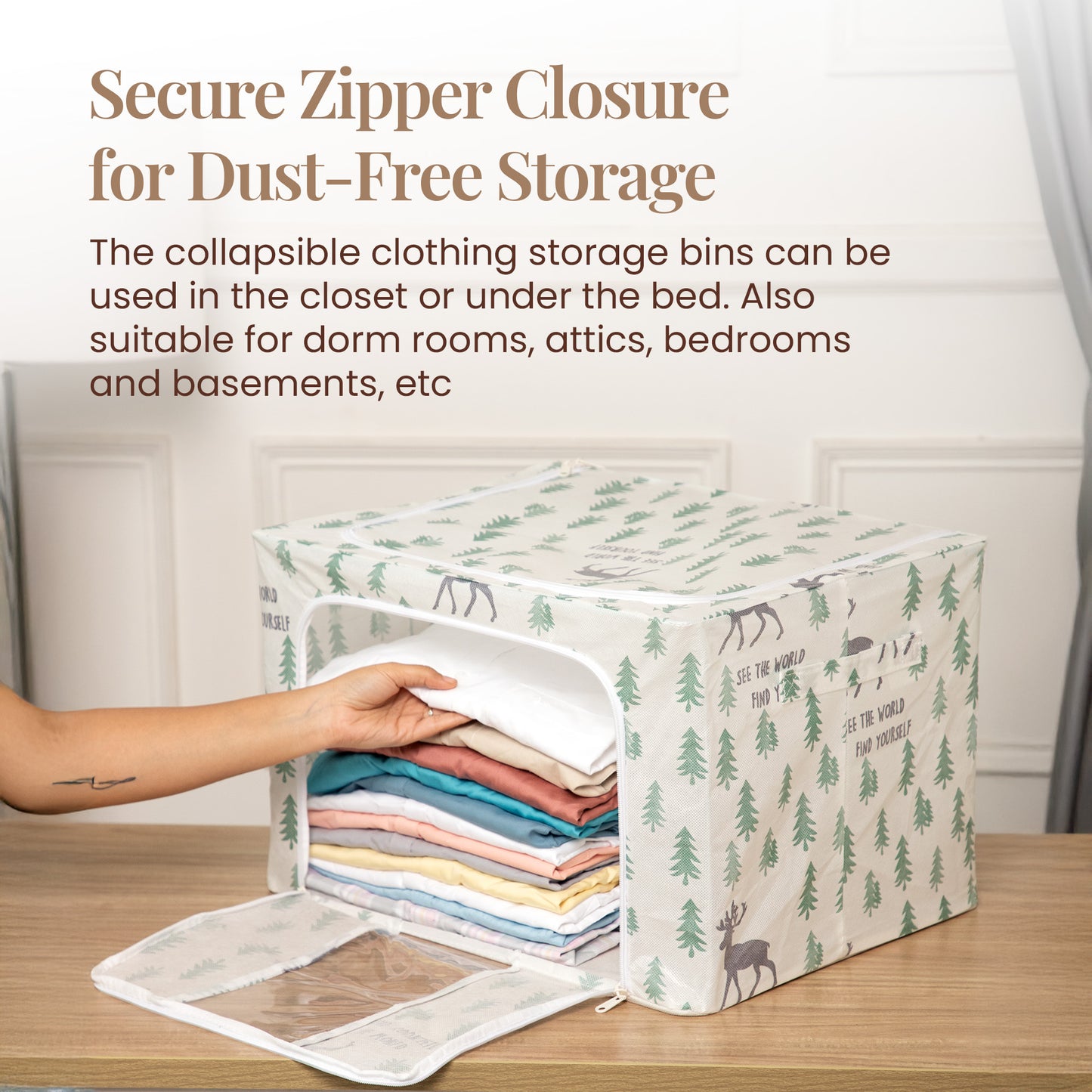 Stackable Forest-Themed Cloth Storage Box