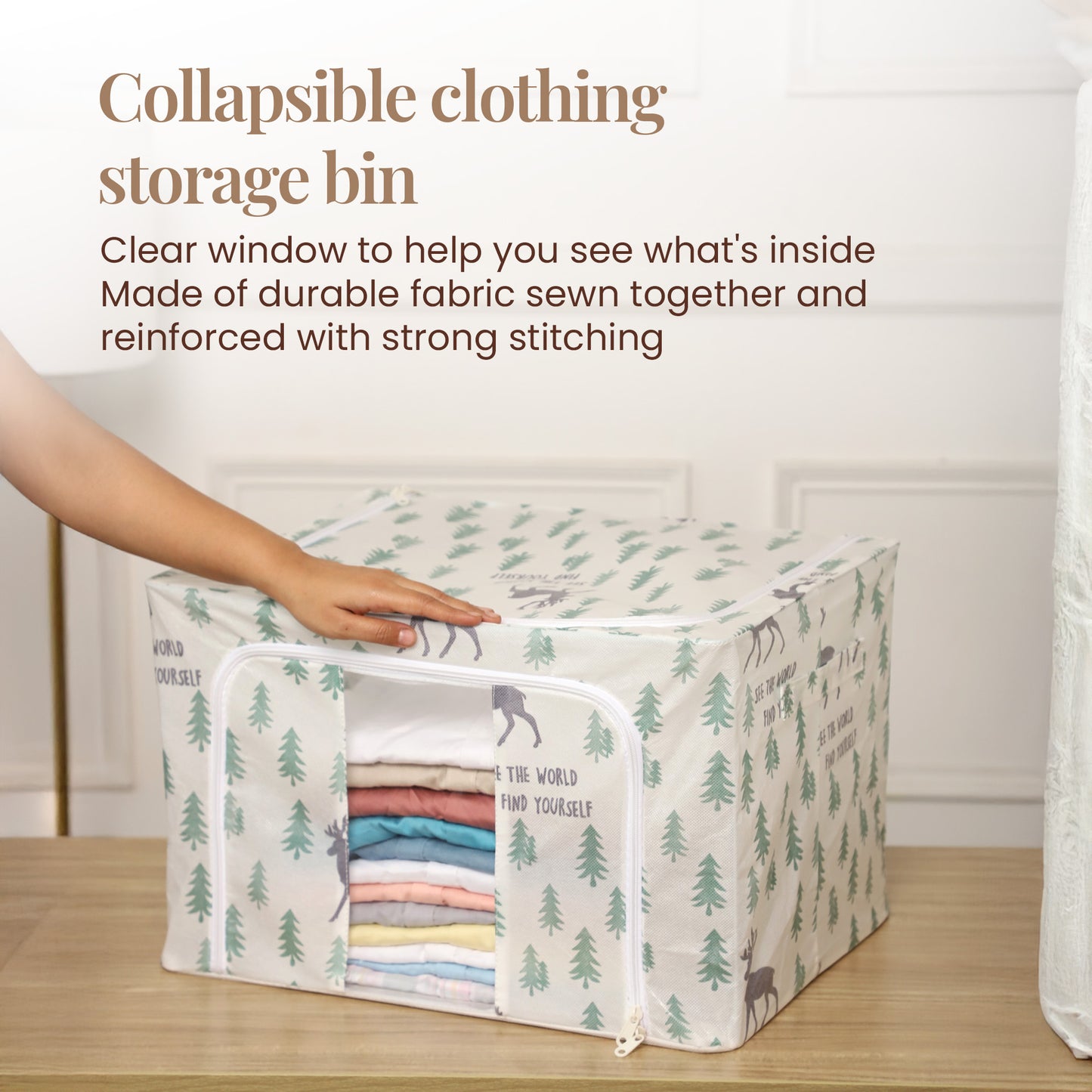 Stackable Forest-Themed Cloth Storage Box