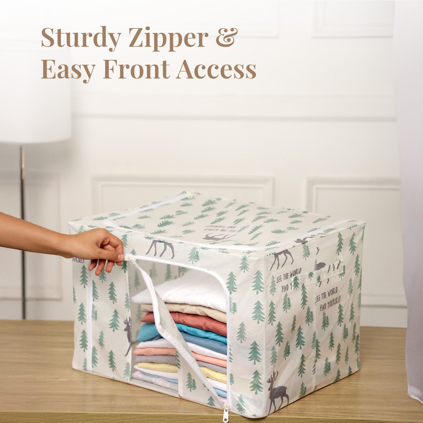 Stackable Forest-Themed Cloth Storage Box