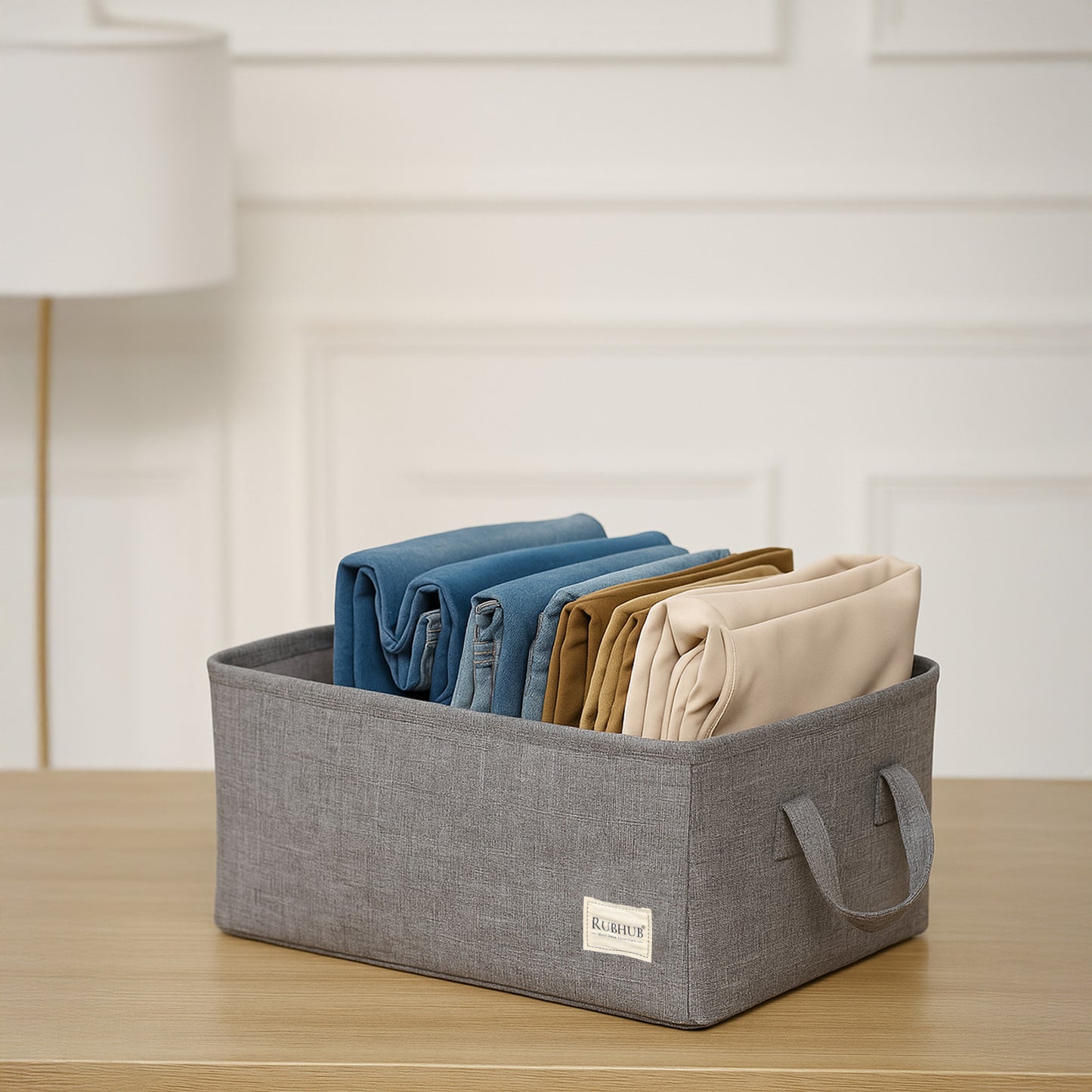 Multipurpose Grey Storage Box With Handles