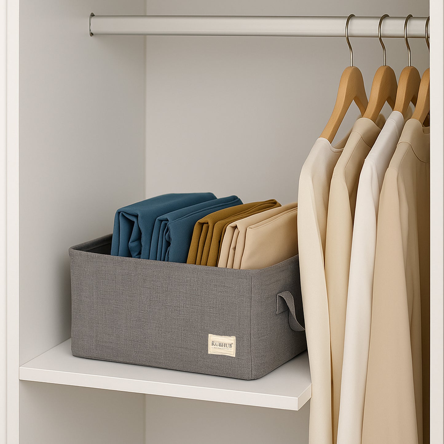 Multipurpose Grey Storage Box With Handles