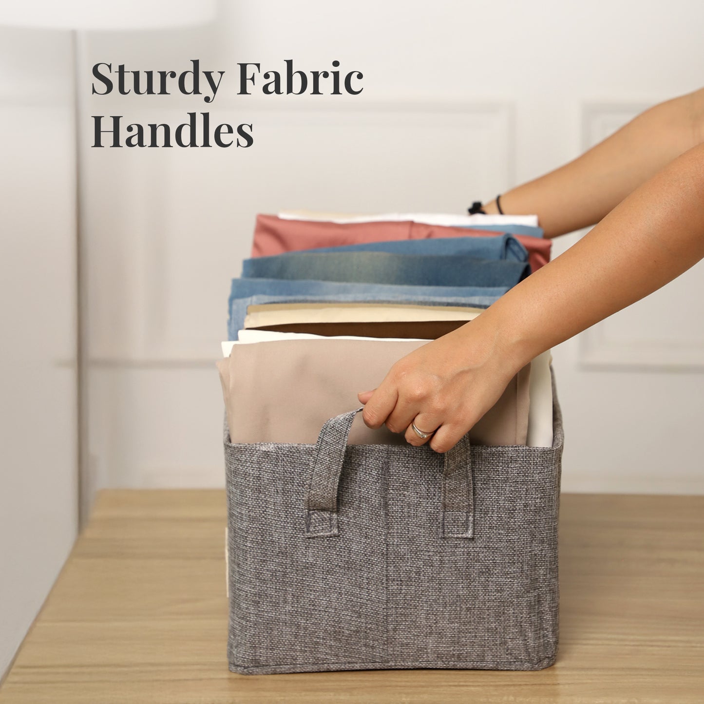 Multipurpose Grey Storage Box With Handles