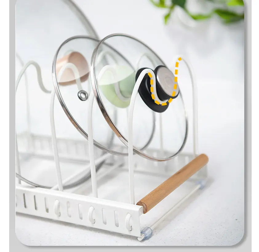 Expandable Pan and Lid Organizer Rack
