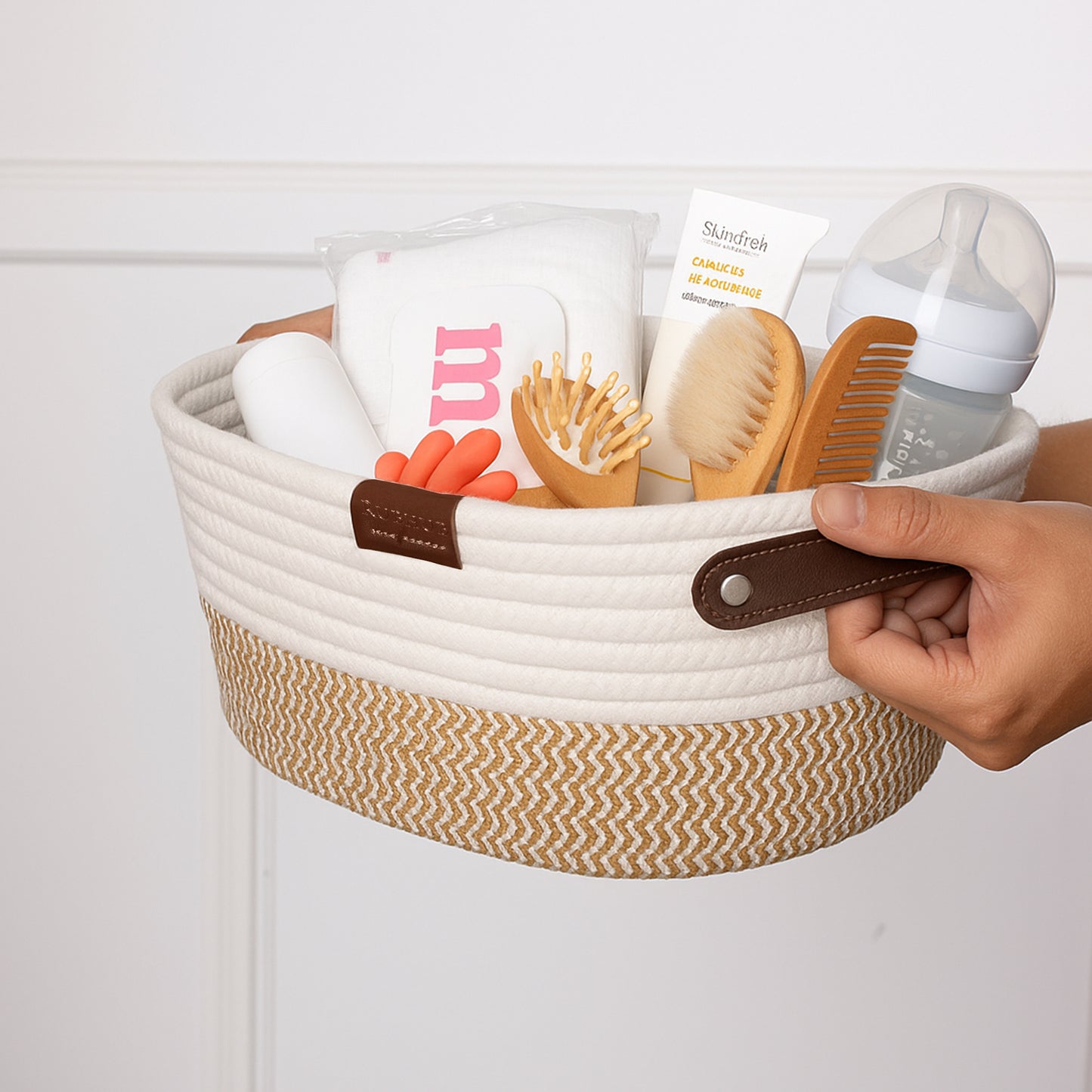 Handmade Cotton Rope Grey Storage Baskets (Set of 3)