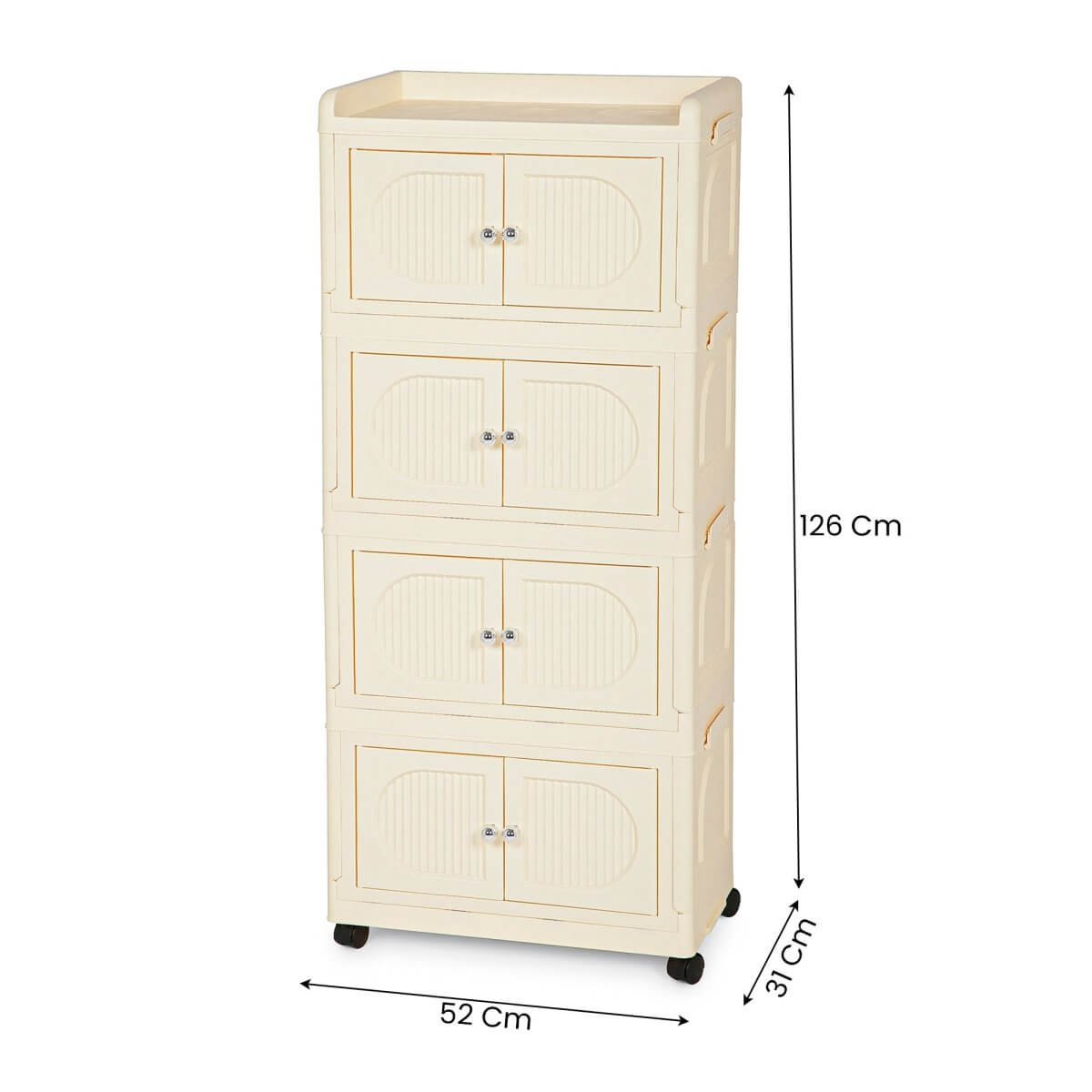 Collapsible 4 - layer Storage Cabinet with magnetic doors - RUBHUB