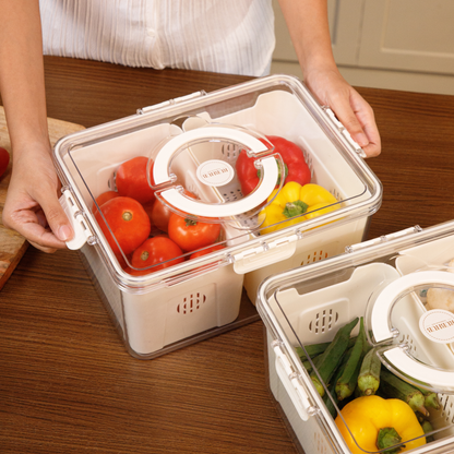 Fridge Container Storage Box with 3 Separate Sections