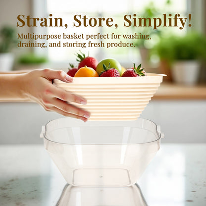 Plastic Kitchen Vegetable Drain Basket, Fruit and Vegetable Multifunctional Strainer