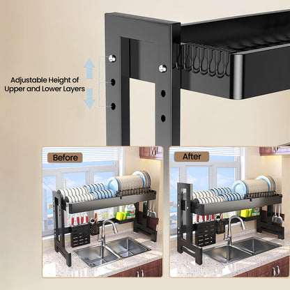 Over Sink Dish Drying Rack – Adjustable, Expandable, and Rust-Resistant Dish Drainer
