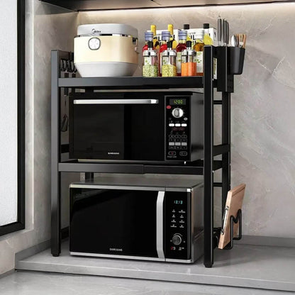 3 - Tier Expandable Microwave Oven Rack, With Hooks. - RUBHUB