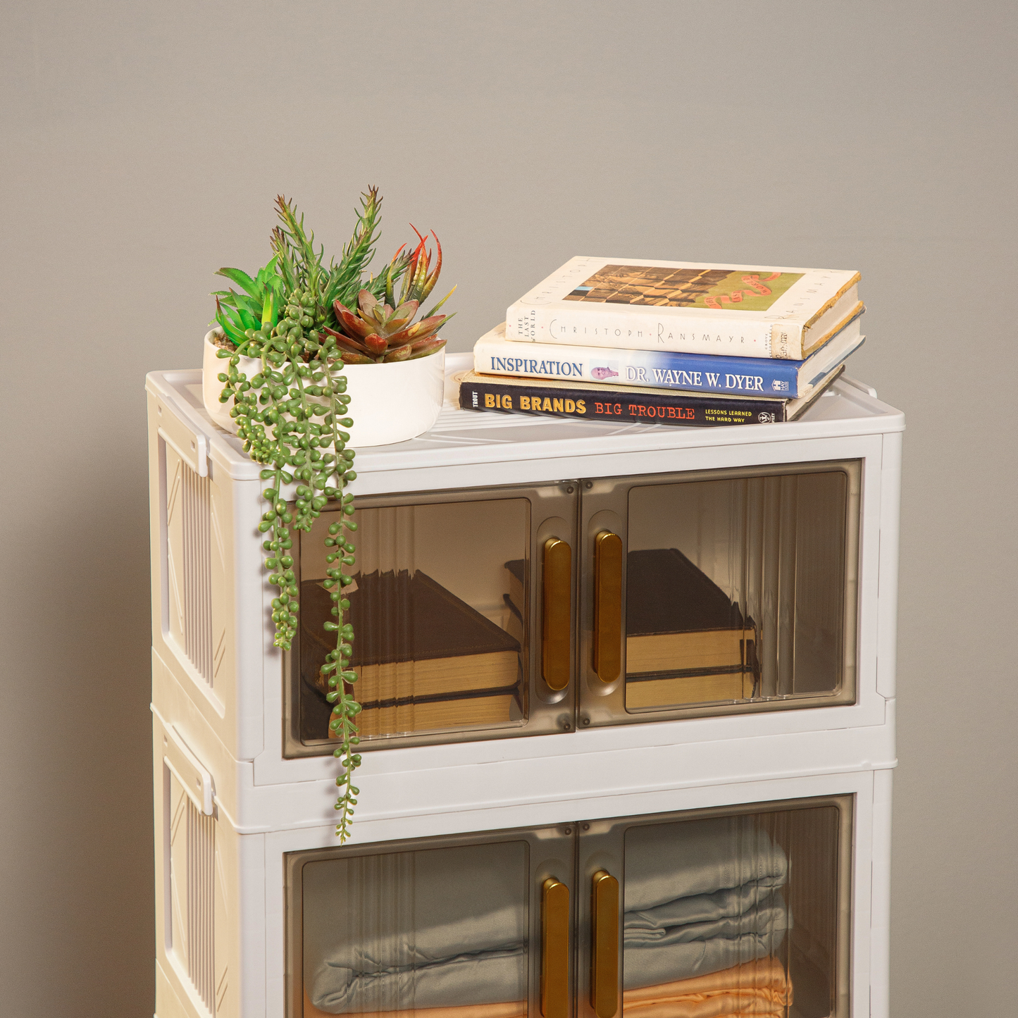 Stackable 4-layer Transparent Storage Cabinet
