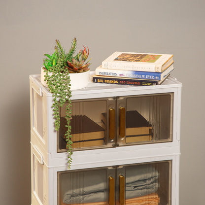 Stackable 4-layer Transparent Storage Cabinet