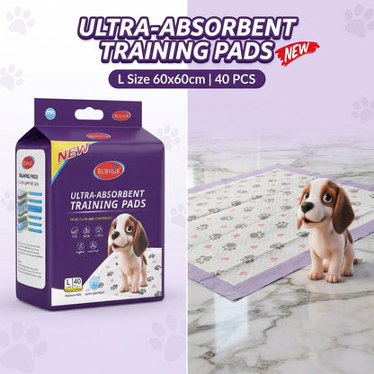 Combo Pack of 2 Pet Training Pads - 40 in each, Mess-Free & Moisture-Locking