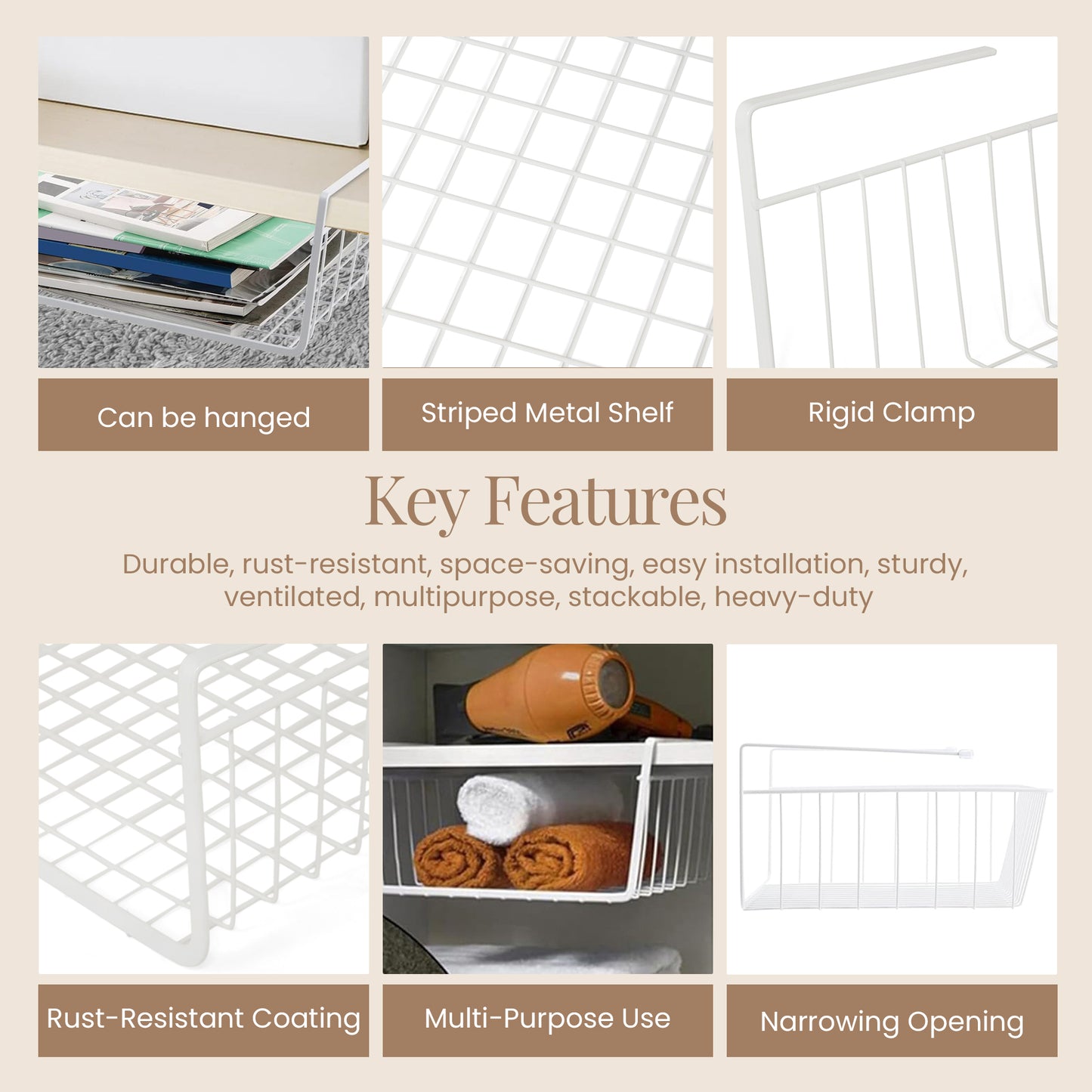 Multifunctional Under Cabinet Storage Rack – Durable, Sleek, and Versatile, Add Extra Space