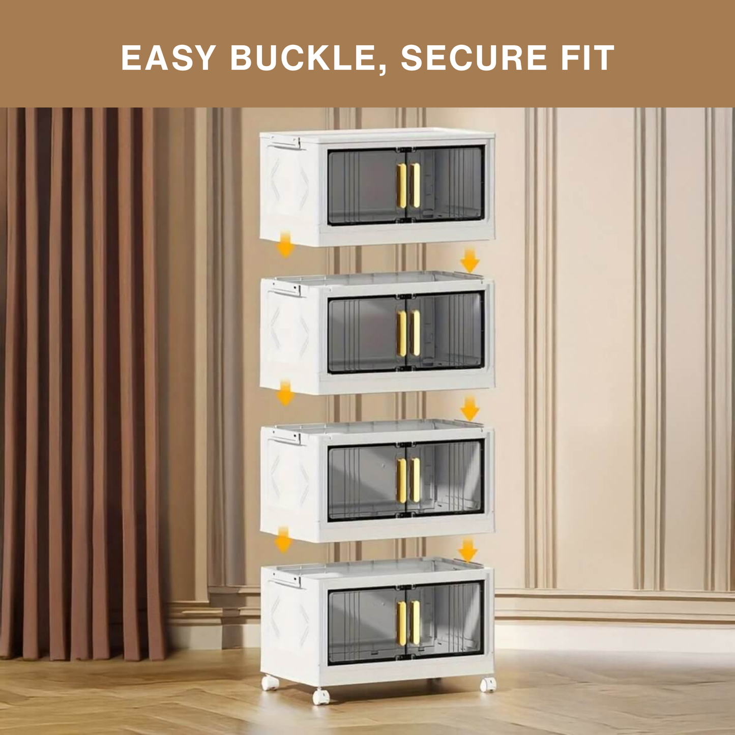 Stackable 4-layer Transparent Storage Cabinet