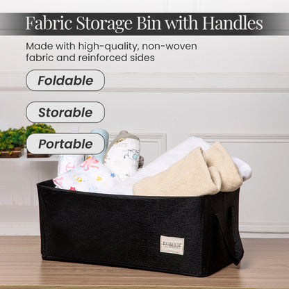 Multipurpose Black Storage Box With Handles