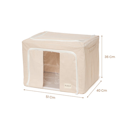 Stackable Corduroy Fabric Cloth Storage Box- Beige