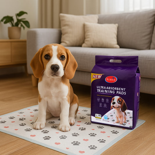 Mess-Free & Moisture-Locking Pet Pads, Maximum Absorbency for Easy Cleanup.