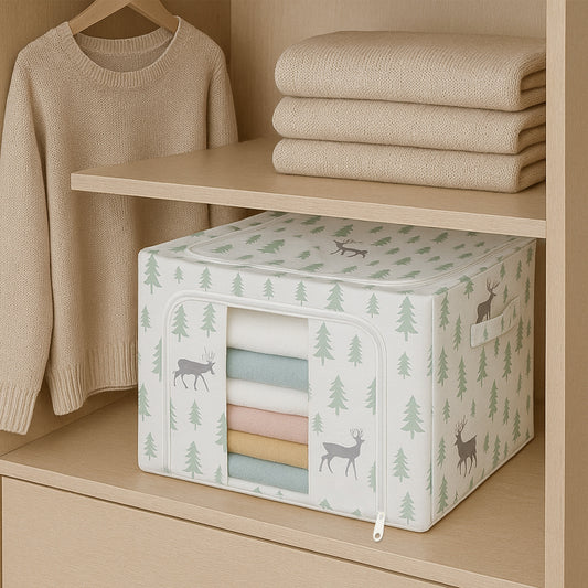Whimsical Forest-Themed Cloth Storage Box