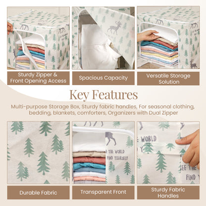 Stackable Forest-Themed Cloth Storage Box
