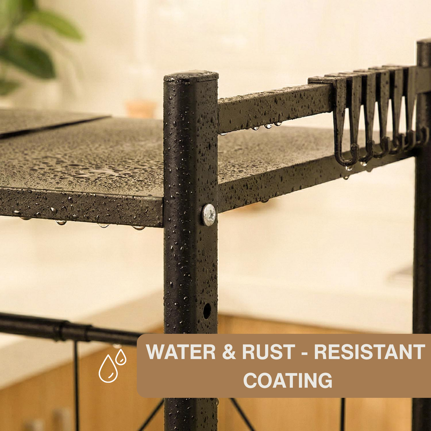 2-Tier Expandable Microwave Oven Rack, With Hooks.