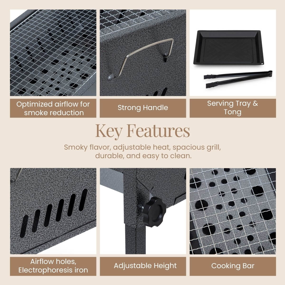 Adjustable Height Barbecue Grill - RUBHUB