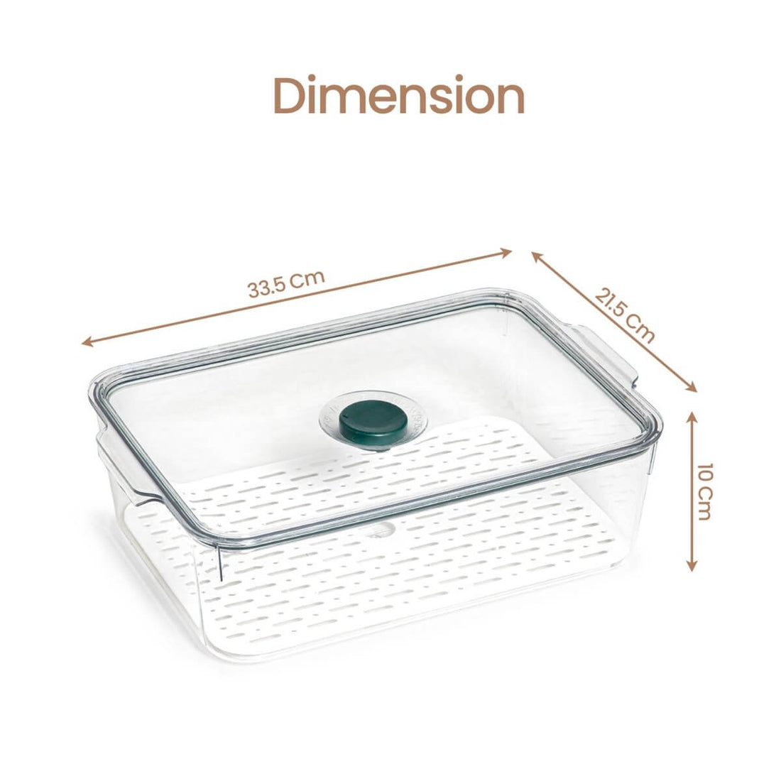 Air Tight Fridge Container with Drain Tray & Marker - Medium - RUBHUB