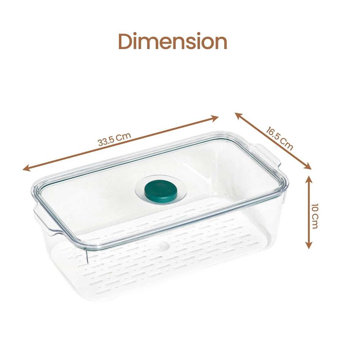 Air - Tight Fridge Container with Drain Tray & Marker - Small - RUBHUB