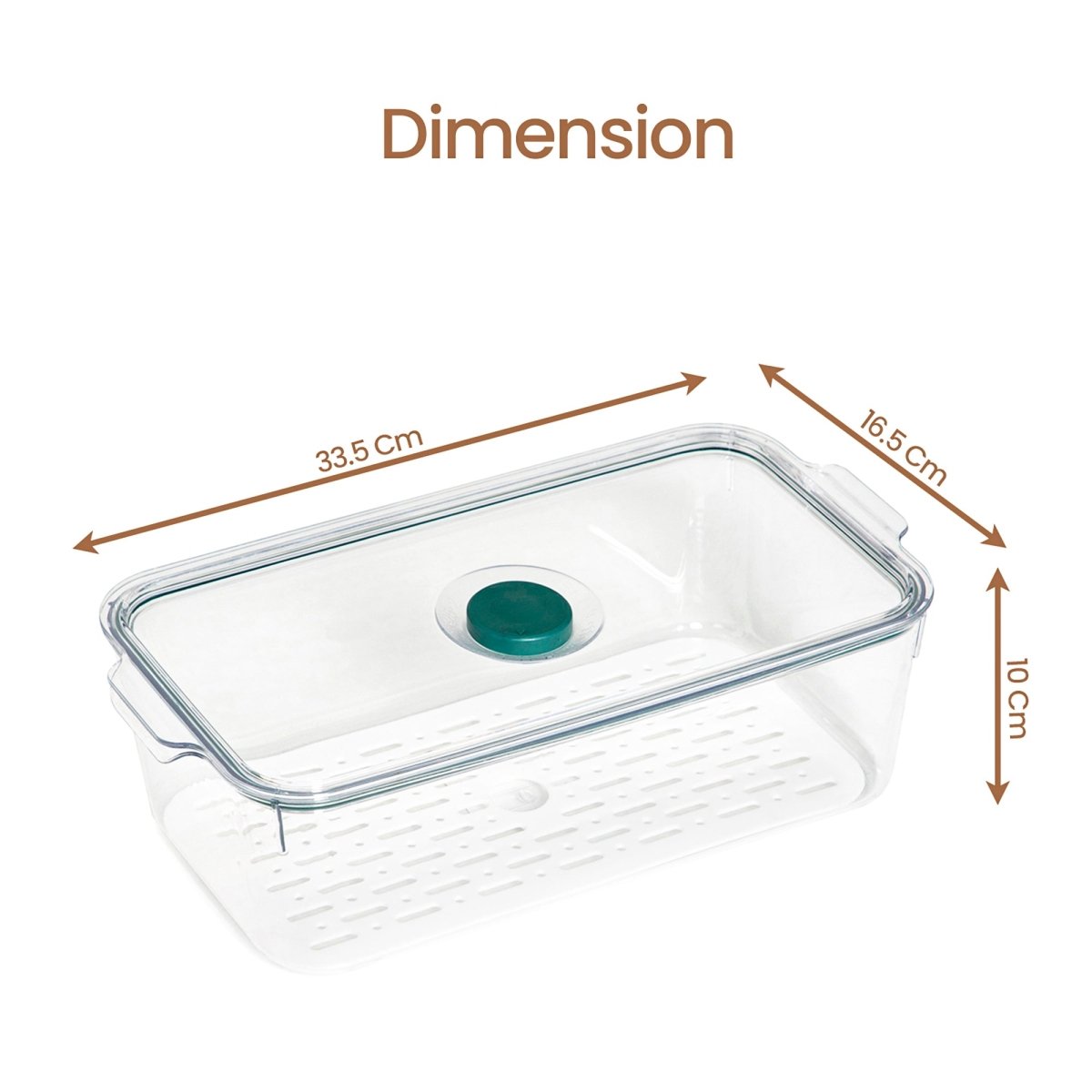 Air - Tight Fridge Container with Drain Tray & Marker - Small - RUBHUB