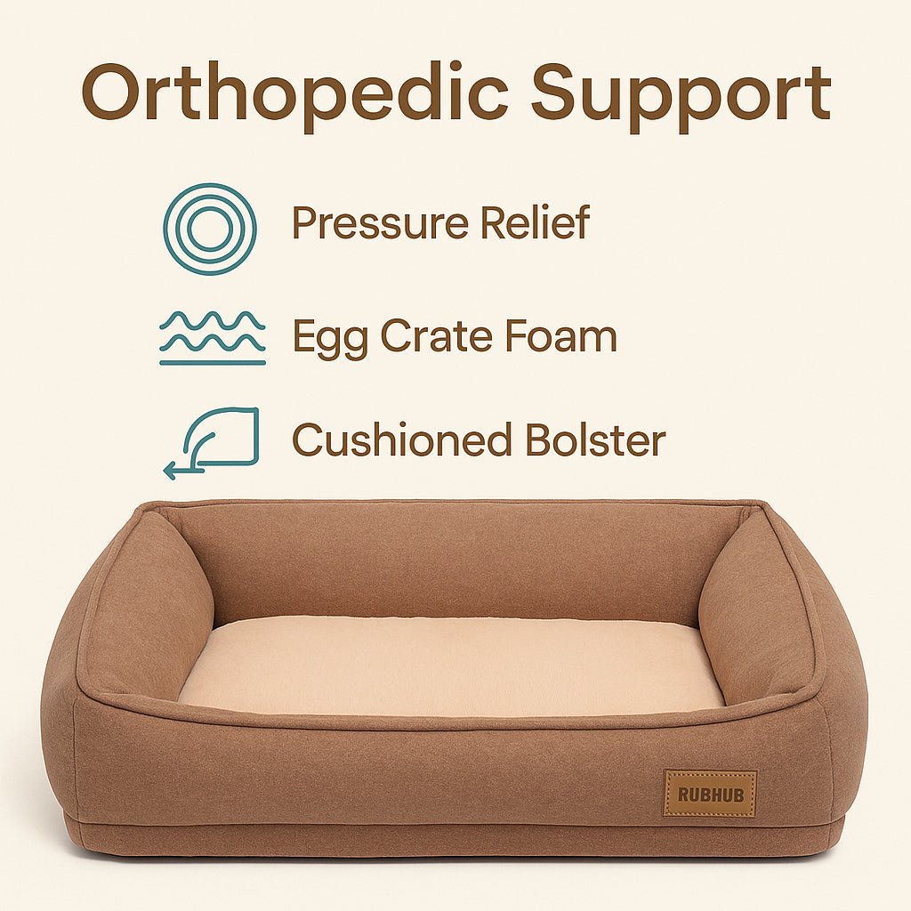 Beige Orthopedic Sofa - Style Pet Bed, Waterproof & Stain - Resistant (Medium) - RUBHUB