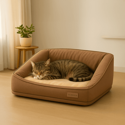 Beige Orthopedic Sofa - Style Pet Bed, Waterproof & Stain - Resistant (Medium) - RUBHUB