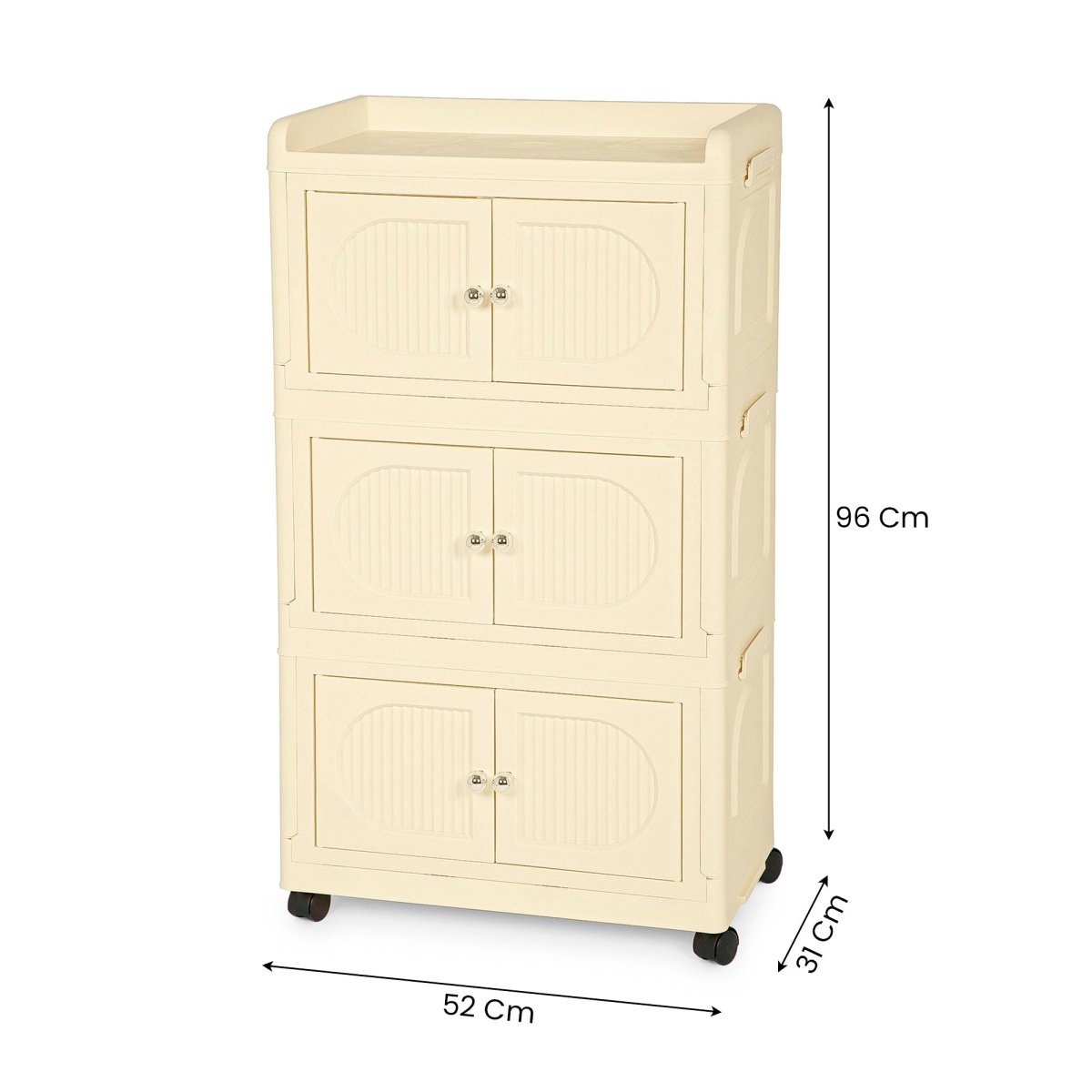 Collapsible 3 - layer Storage Cabinet with magnetic doors - RUBHUB