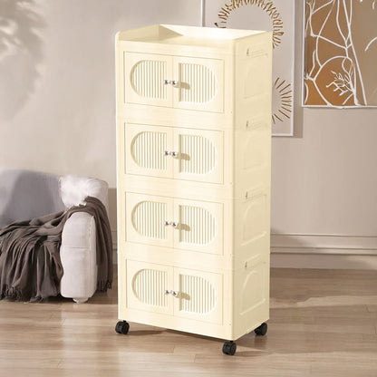 Collapsible 4 - layer Storage Cabinet with magnetic doors - RUBHUB