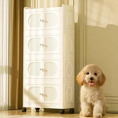Collapsible 4 - layer Storage Cabinet with magnetic doors - RUBHUB