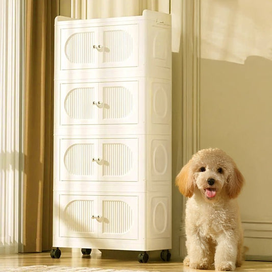Collapsible 4 - layer Storage Cabinet with magnetic doors - RUBHUB