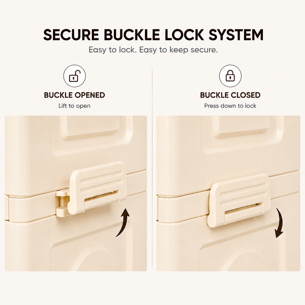 Collapsible 4-layer Storage Cabinet - secure buckle lock system
