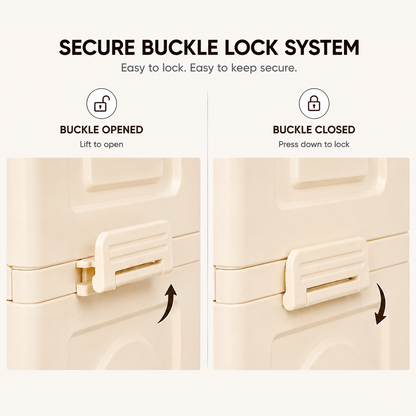 Collapsible 4-layer Storage Cabinet - secure buckle lock system