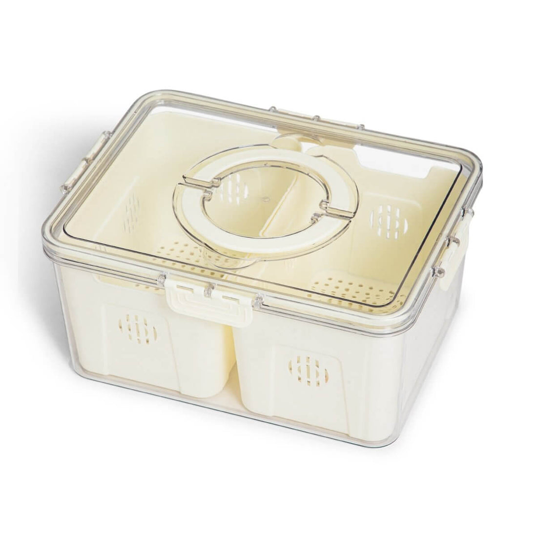 Fridge Container Storage Box With 2 Separate Sections - RUBHUB