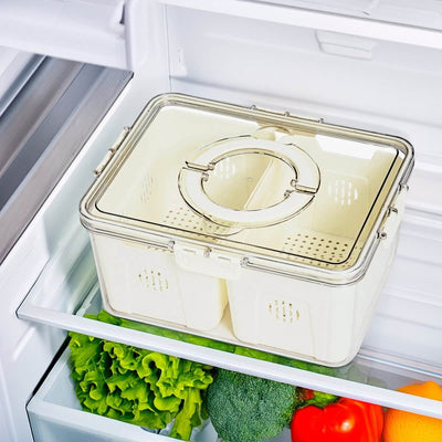 Fridge Container Storage Box With 2 Separate Sections