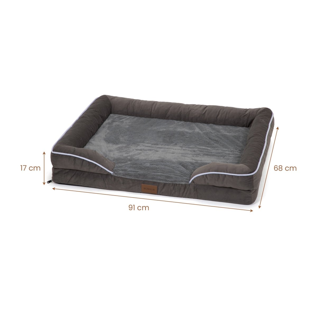 Grey Orthopedic Sofa - Style Pet Bed, Waterproof & Stain - Resistant (Medium) - RUBHUB