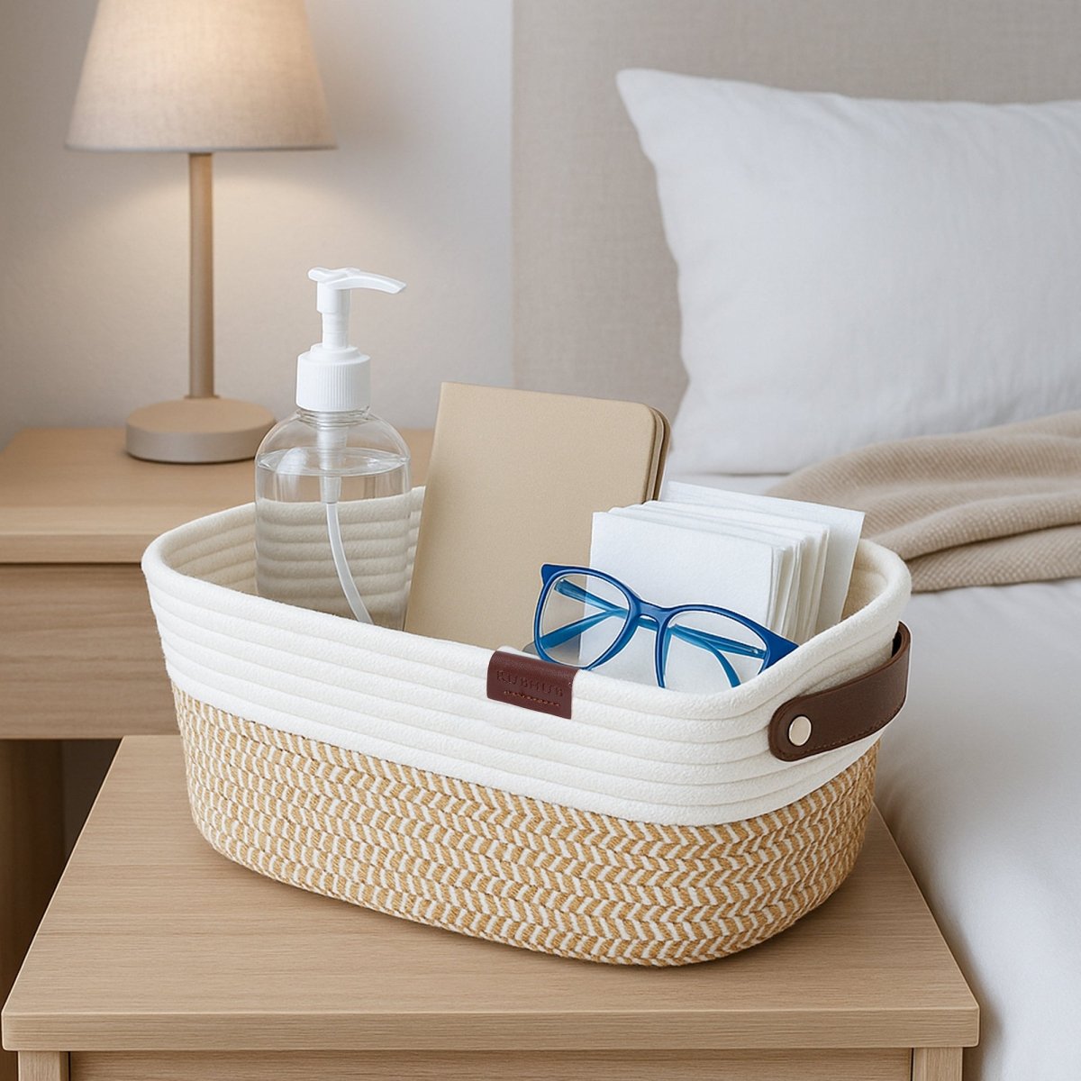 Handmade Cotton Rope Grey Storage Baskets (Set of 3) - RUBHUB