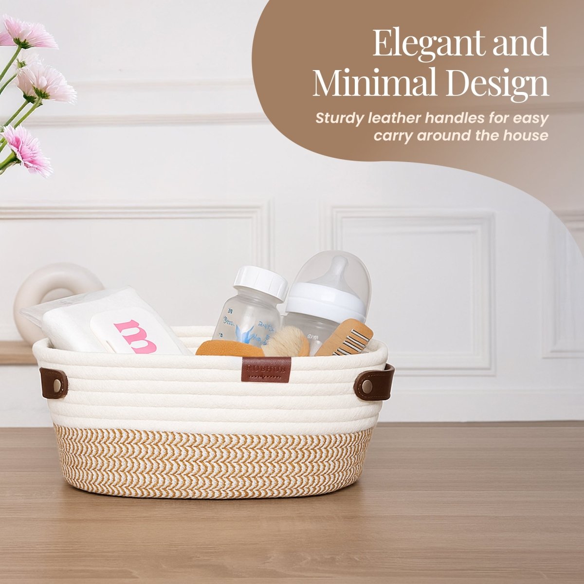 Handmade Cotton Rope Grey Storage Baskets (Set of 3) - RUBHUB